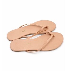 TKEES Lily Nude Leather Flip Flop Sandals Size 10 Minimalist Thong Flats